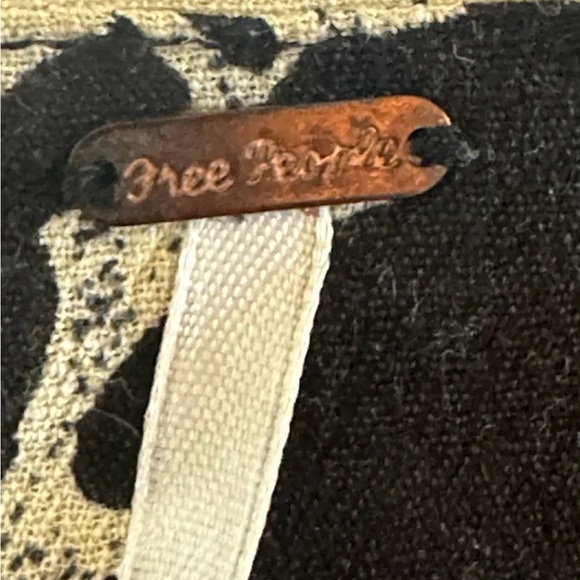 Free People Black Wrap Dress with Cream Floral Print Ruffled Mini Dress size XS - Picture 3 of 9